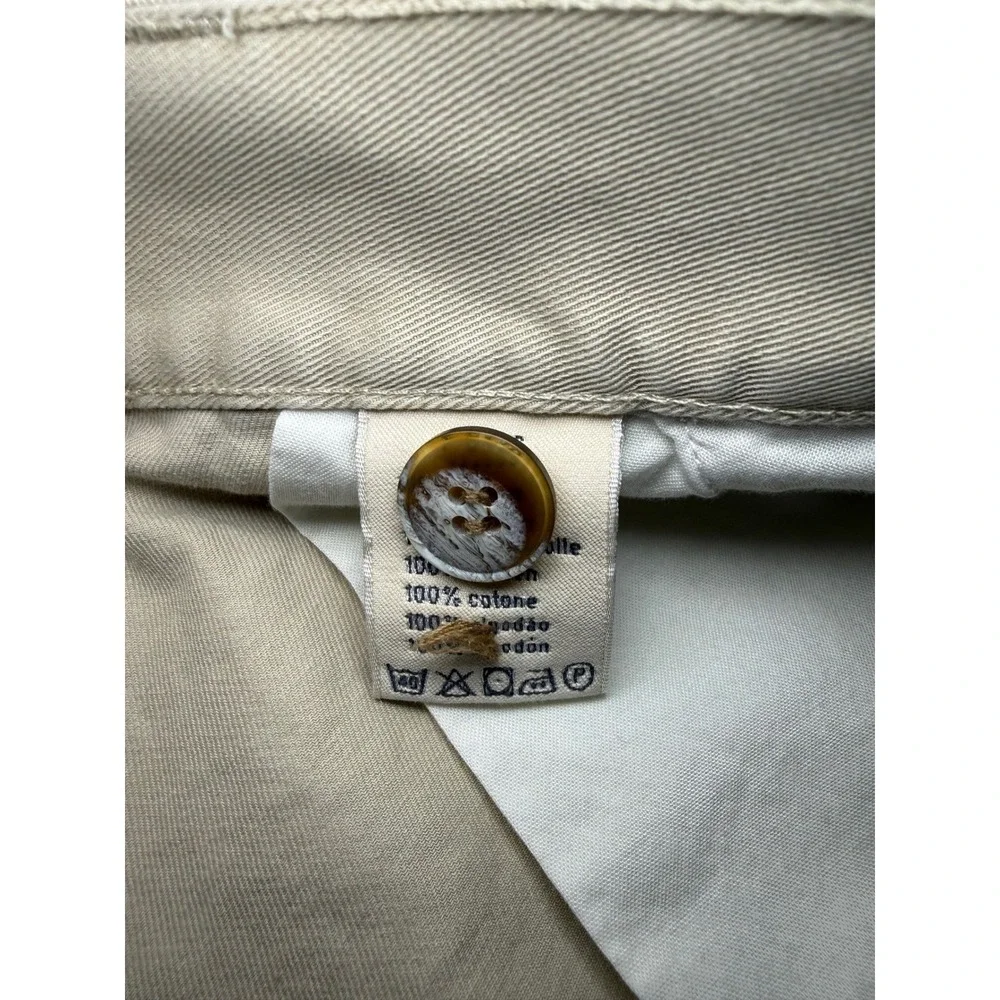 Lacoste Chino Shorts Mens Size 48 Khaki Cotton Twill Flat Front Classic Logo